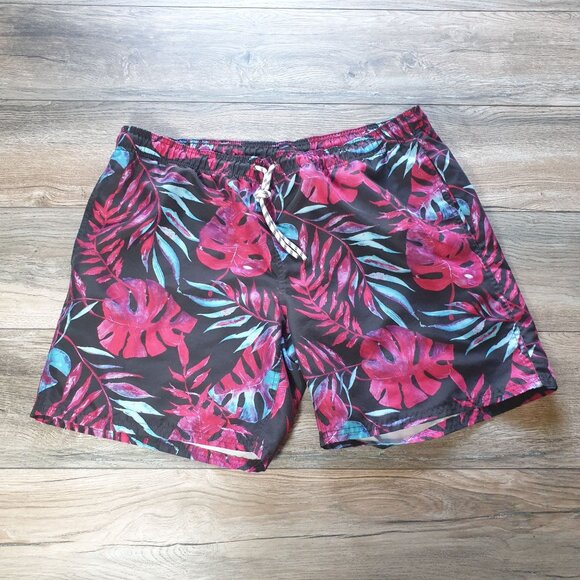 Mens St Johns Bay XL Tropical Floral Swim Trunks Quick Dry Polyester Waist 42 In - Picture 1 of 5
